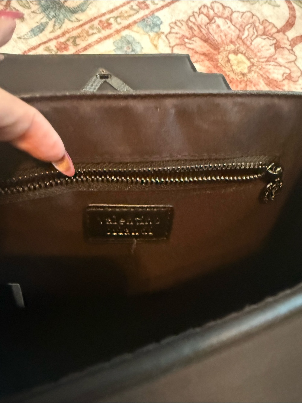 Valentino Orlandi Black Stud-Accent Messenger Bag with Zip Pouch - Picture 8 of 8